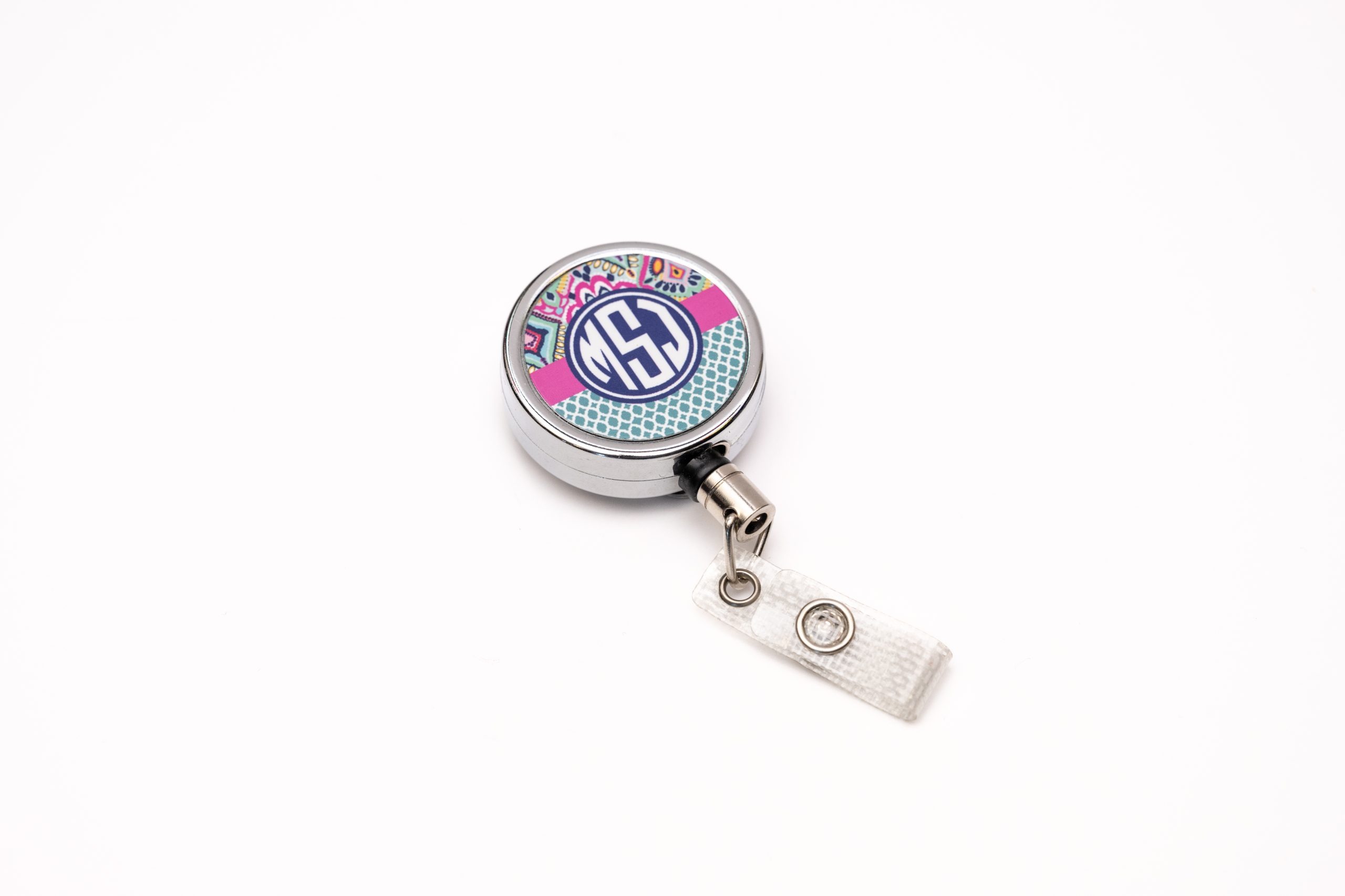 monogrammed nurses badge holder